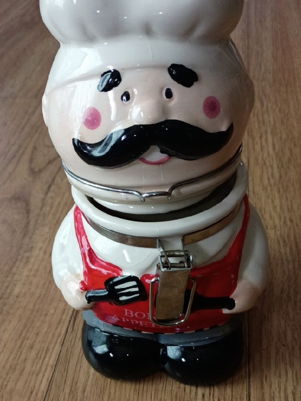 Vintage Boston Warehouse Ceramic Chef Hinged Canister Jar / Kitchen Decor - Picture 8 of 11